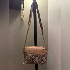 DKNY Brown and Tan Crossbody Bag